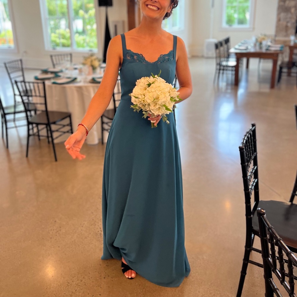 Azazie bridesmaid dress peacock green